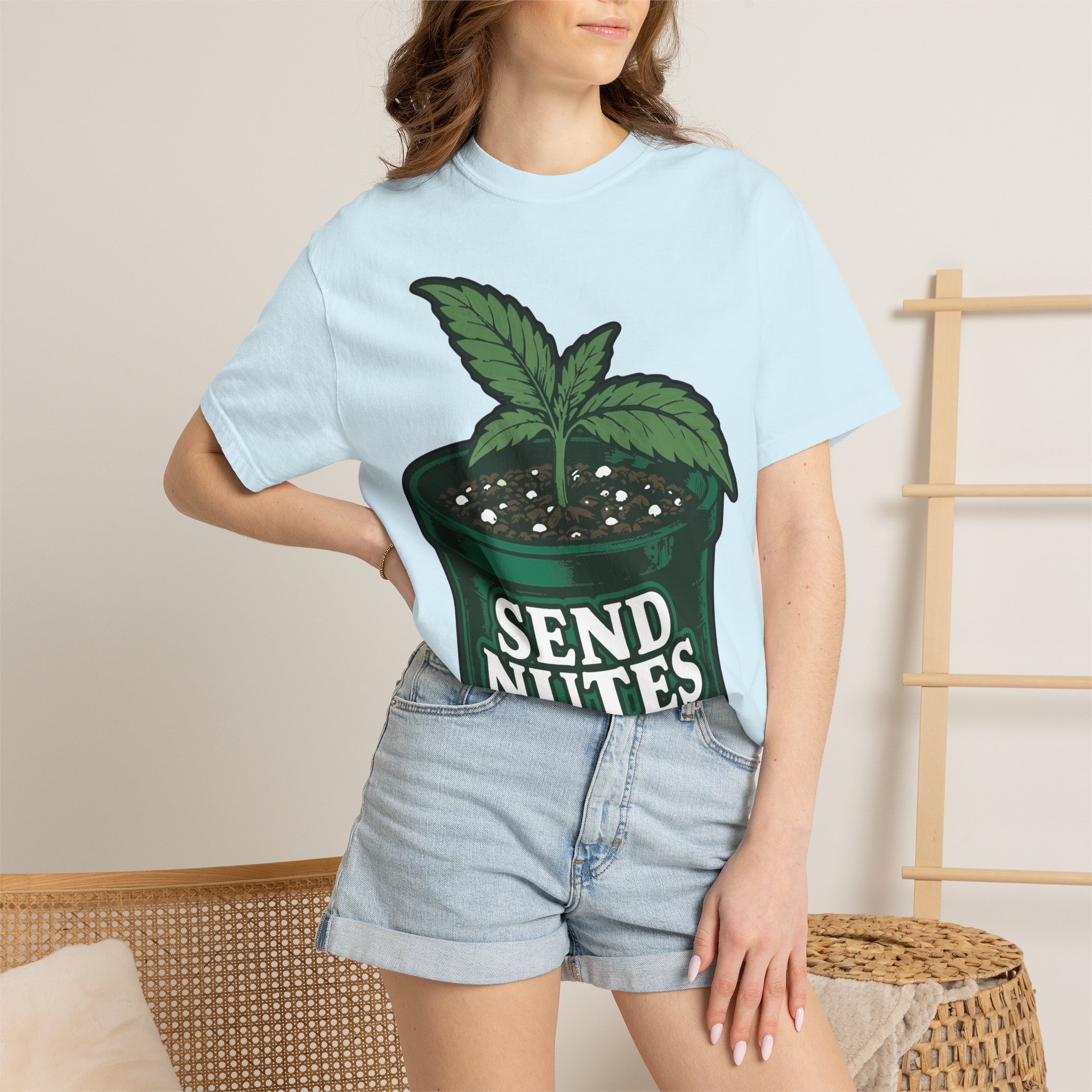 Send Nutes Plant Pot Graphic T‑Shirt - Image 32