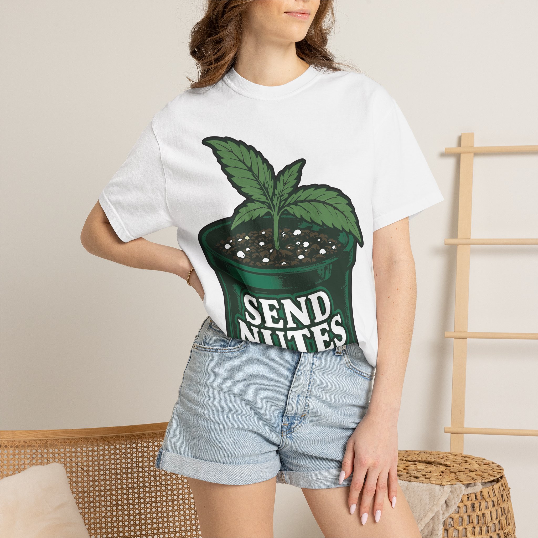 Send Nutes Plant Pot Graphic T‑Shirt - Image 4