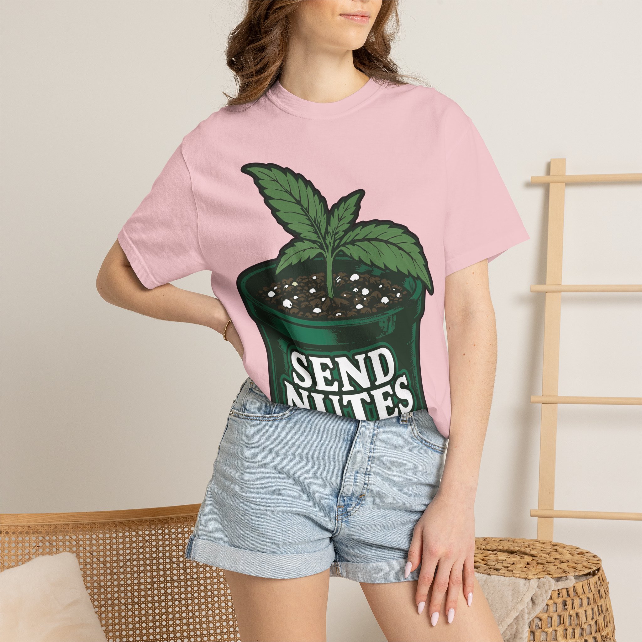 Send Nutes Plant Pot Graphic T‑Shirt - Image 40