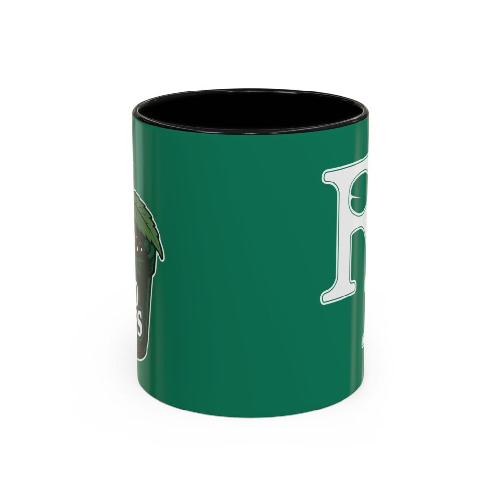 RF Tea/ Coffee Accent Mug – Green Vintage Botanical Initials (11/15oz)