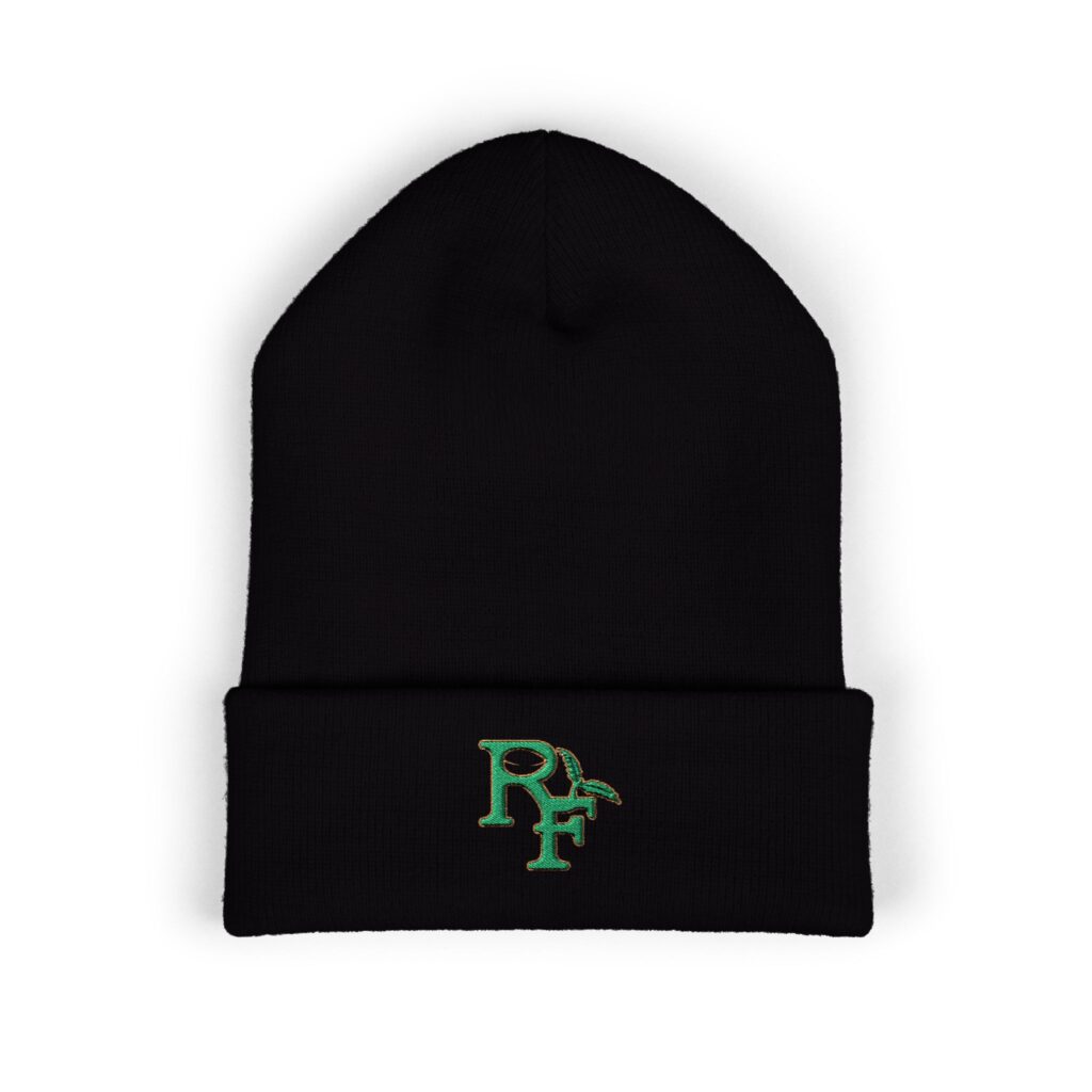 Embroidered RF Logo Cuffed Beanie — Knit Winter Hat