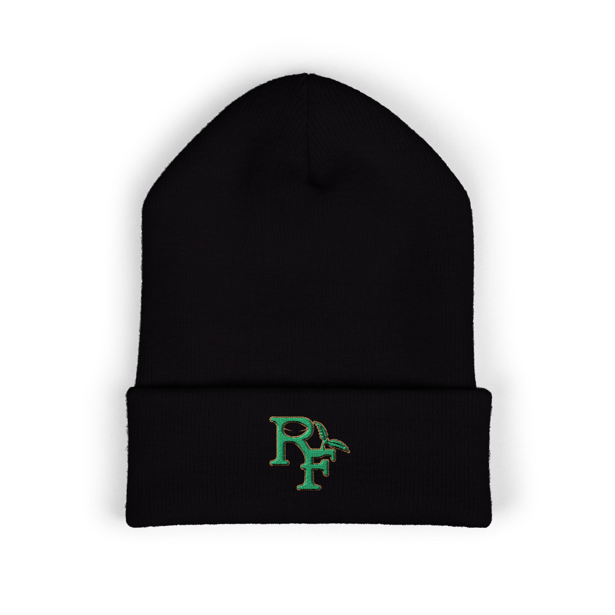 Embroidered RF Logo Cuffed Beanie — Knit Winter Hat