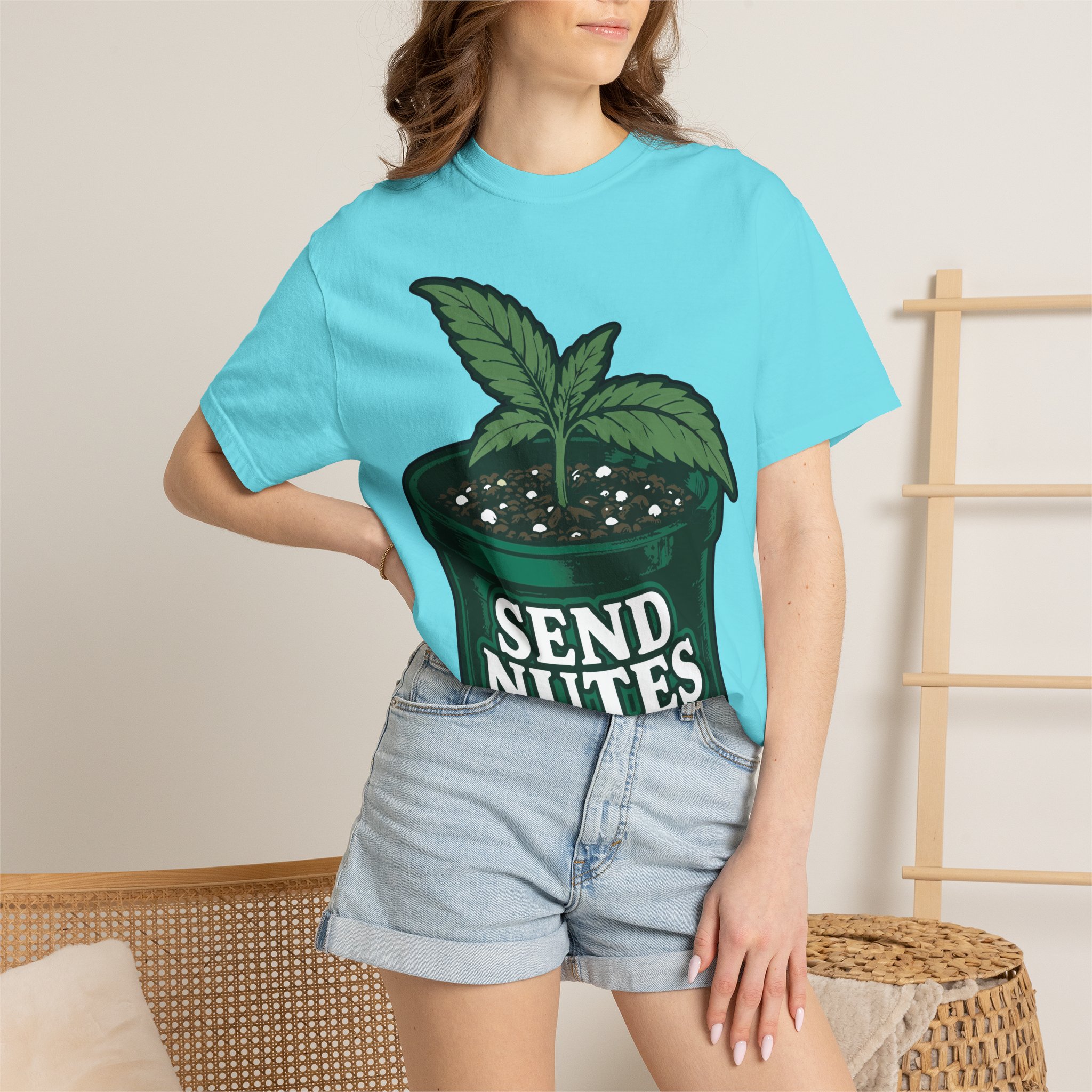 Send Nutes Plant Pot Graphic T‑Shirt - Image 28