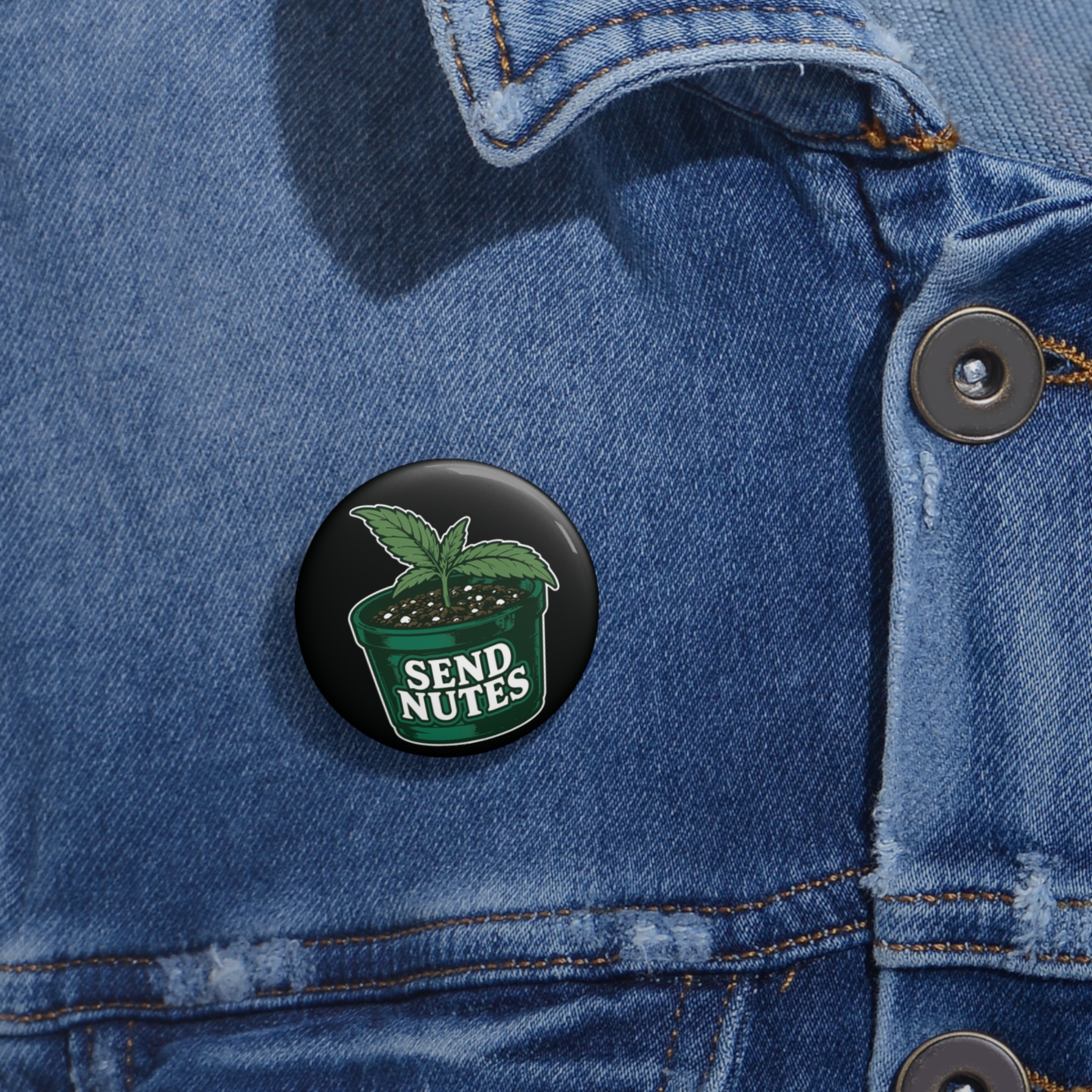 Send Nutes Plant Pin Button — Funny Plant Care Enamel Badge - Image 2